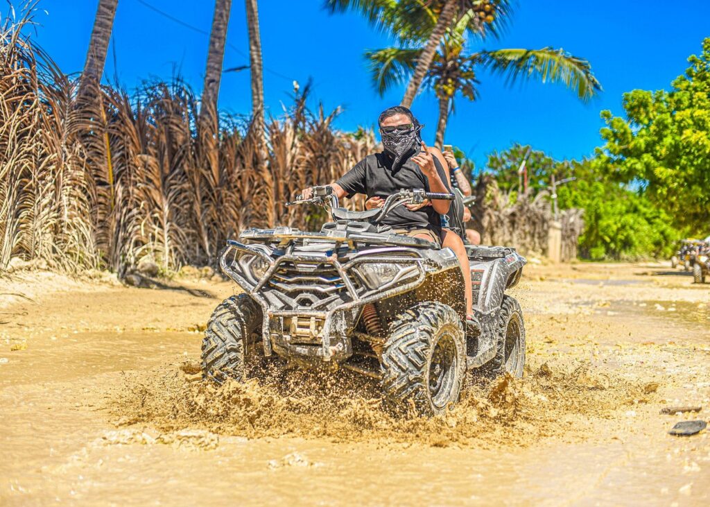 ATV riders starting their off-road adventure in Punta Cana
