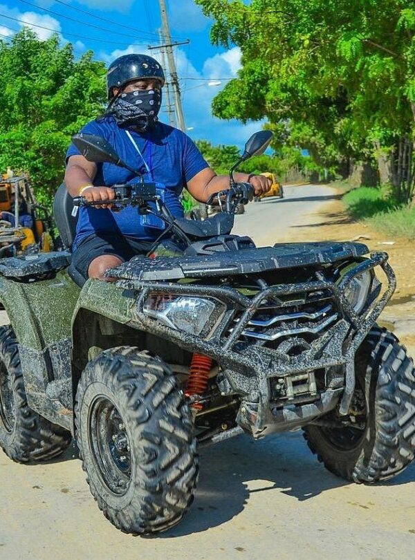 ATV navigating rugged forest trails and dirt roads